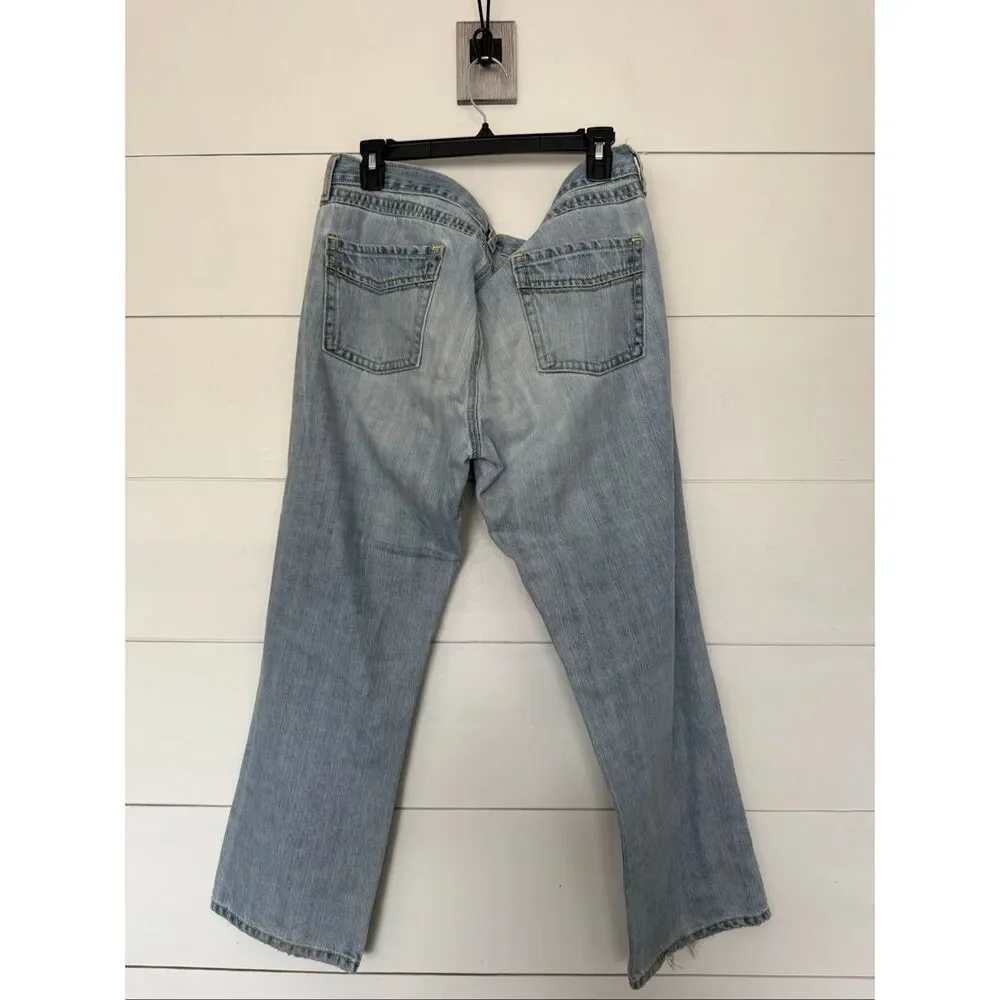 Vintage Old Navy Women’s 16 Light Wash 100% Cotton Low Waist Jeans Y2K 2000s